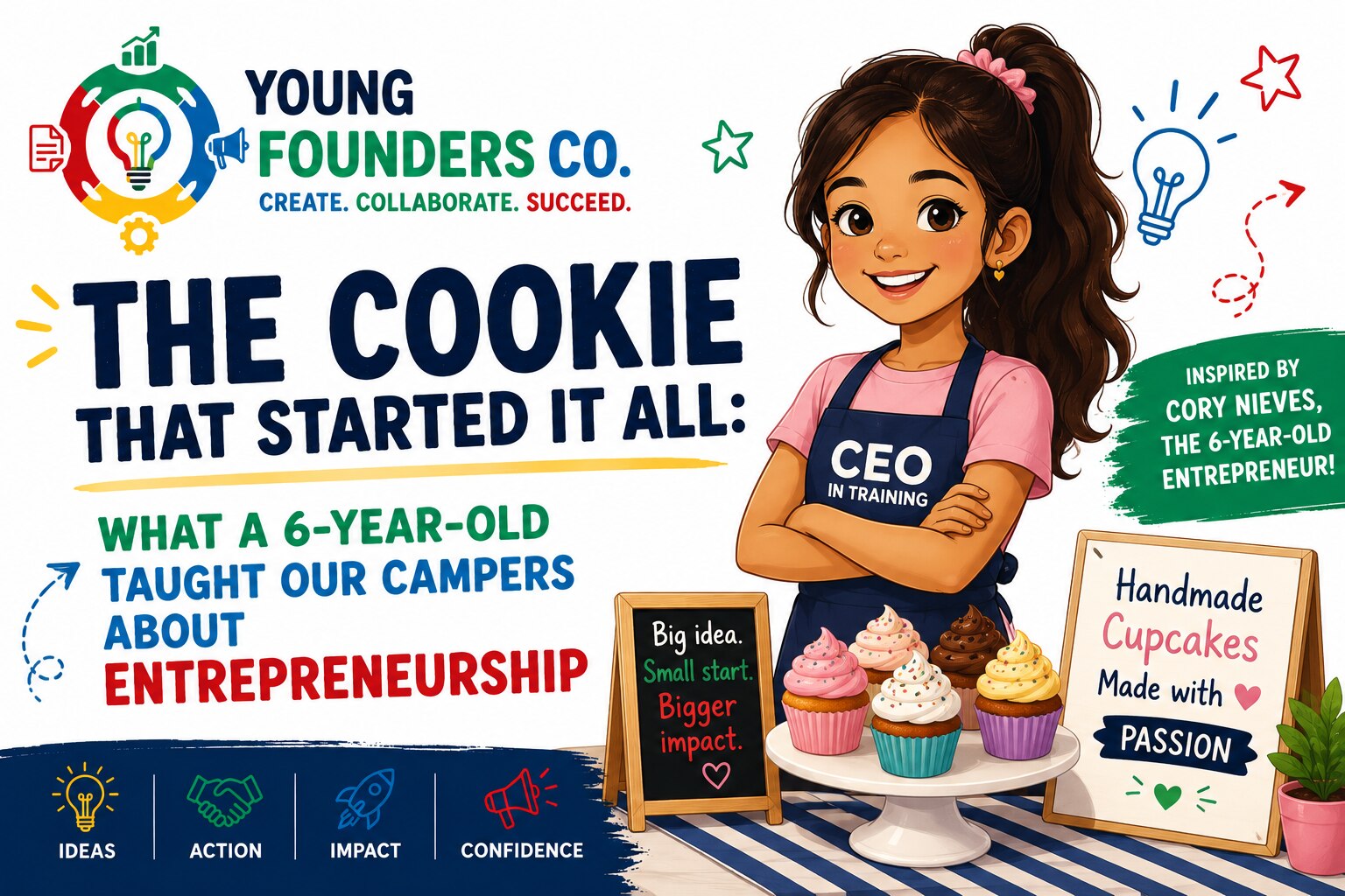 Young Founder Co. illustrated blog header — The Cookie That Started It All, inspired by Cory Nieves